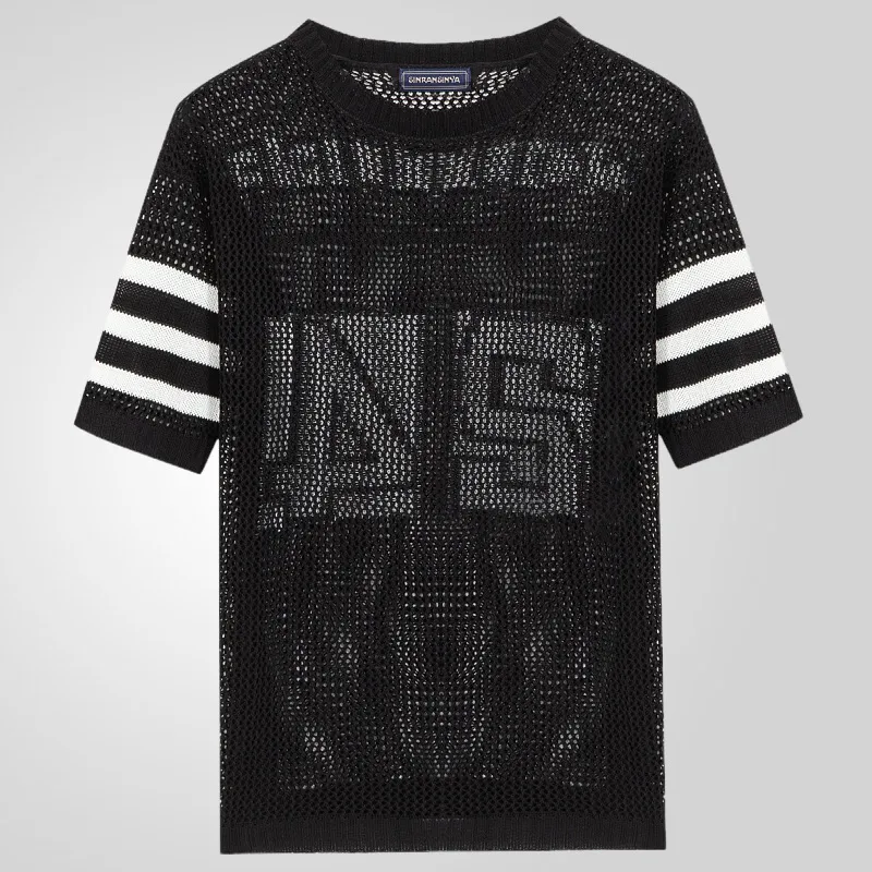 Men's Casual Fashion Round Neck Knitted Back Short-sleeved T-shirt 23923161K sold by Manly product image thumbnail 4