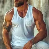 Men's Casual Cotton U-Neck Patch Pocket Slim Fit Tank Top 71997709M sold by Manly