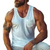 Men's Casual Cotton U-Neck Patch Pocket Slim Fit Tank Top 71997709M sold by Manly
