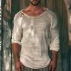 Men's Casual Round Neck Sexy Micro-transparent Mesh Long-sleeved T-shirt 61628800K sold by Manly