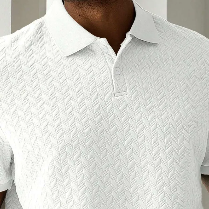 Men's Solid Textured Lapel Short Sleeve Polo Shirt 70610540Z sold by Manly product image thumbnail 4