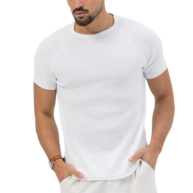 Men's Comfort Stretch Cotton Knit Round Neck Short Sleeve T-shirt 20188914Z sold by Manly