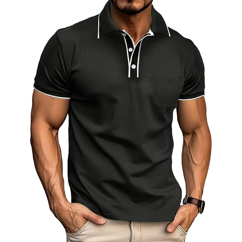 Men's Colorblock Lapel Short Sleeve Polo Shirt 63216692Z sold by Manly product image thumbnail 2