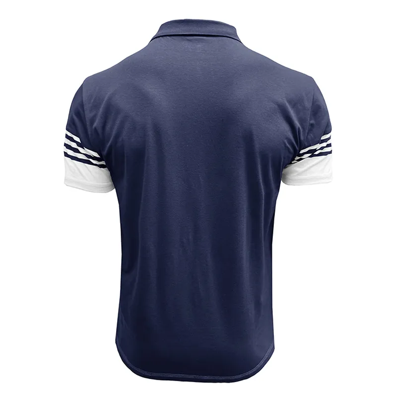 Men's Colorblock Striped Lapel Short Sleeve Polo Shirt 24502664Z sold by Manly product image thumbnail 5