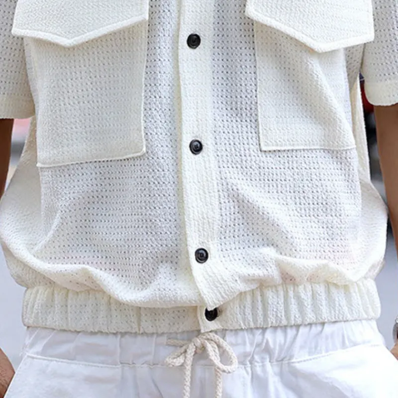 Men's Classic Casual Fashion Waffle Waist Short Sleeve Shirt 45261999K sold by Manly product image thumbnail 4