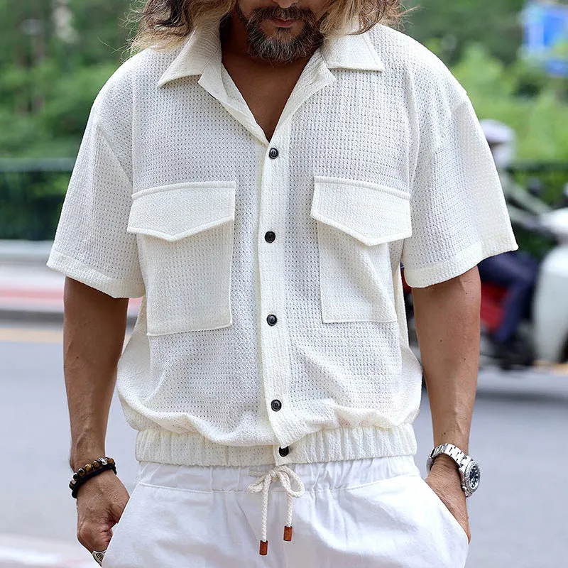 Men's Classic Casual Fashion Waffle Waist Short Sleeve Shirt 45261999K sold by Manly product image thumbnail 2