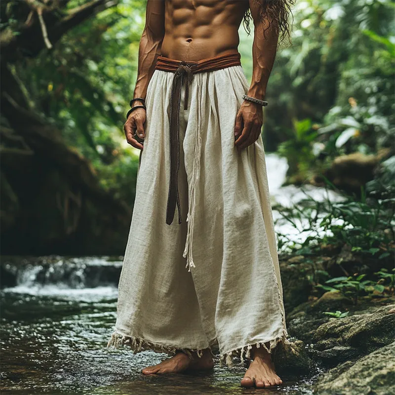 Men's Straight Loose Cotton and Linen Casual Pants 40148191U sold by Manly product image thumbnail 3