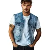 Men's Vintage Blue Washed Denim Lapel Vest 13837540U sold by Manly