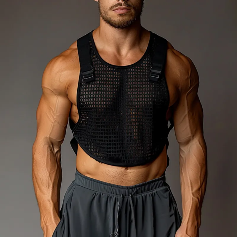 Men's Fashion Casual Personality Sexy Mesh Tank Top 31706021K sold by Manly product image thumbnail 2