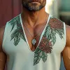 Men's V-neck Printed Casual Vest 49102258P sold by Manly