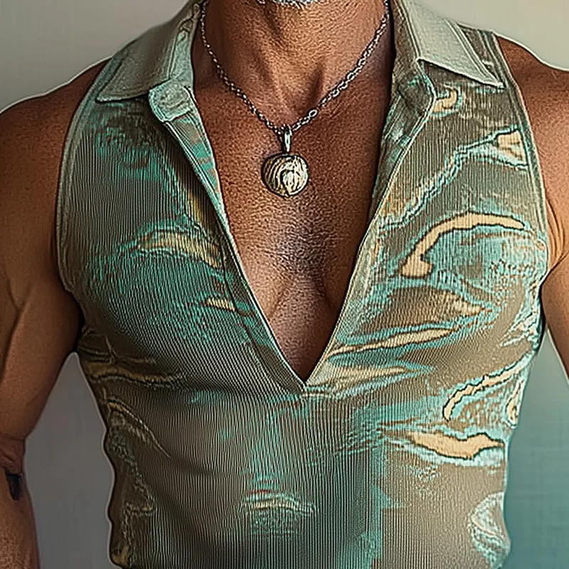 Men's Fashion Printed Slim Stand Collar Vest 27313098P sold by Manly product image thumbnail 3