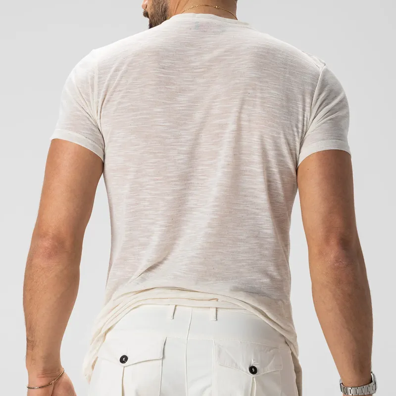 Men's Comfort Stretch Cotton Blend Round Neck Short Sleeve T-shirt 55676058Z sold by Manly product image thumbnail 4