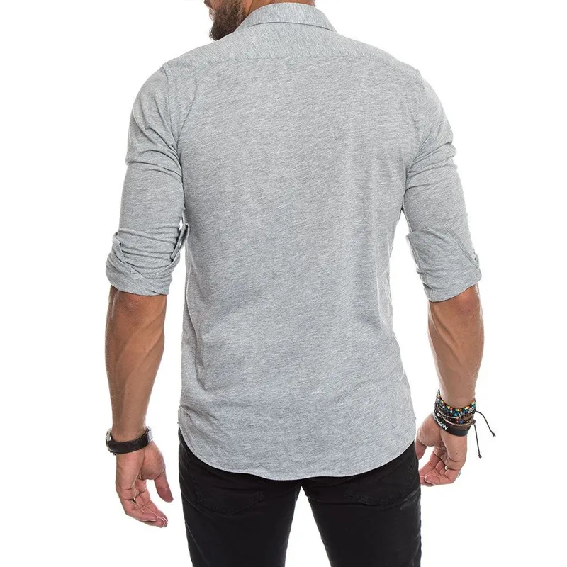 Men's Comfort Stretch Cotton Blend Lapel Long Sleeve Shirt 92830657Z sold by Manly product image thumbnail 3