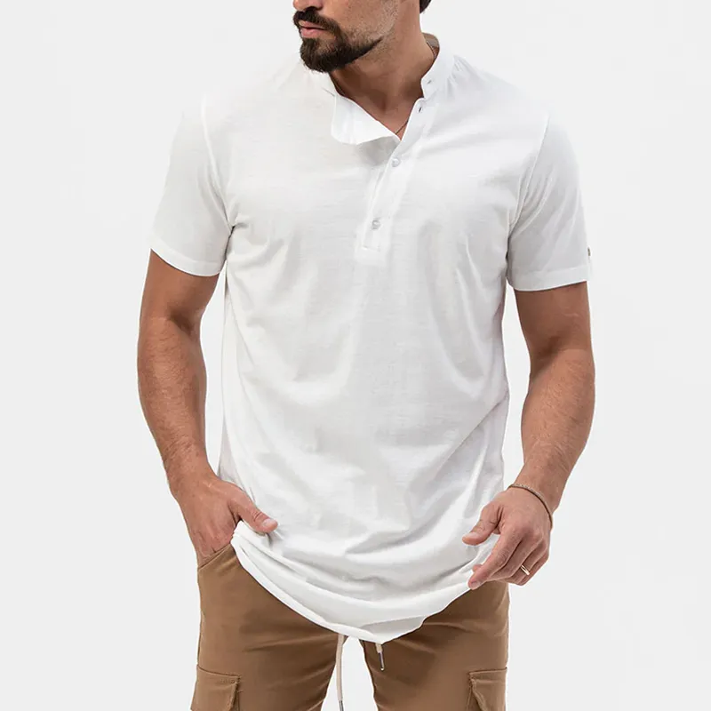 Men's Comfort Stretch Cotton Blend Stand Collar Short Sleeve Shirt 97722890Z sold by Manly product image thumbnail 2