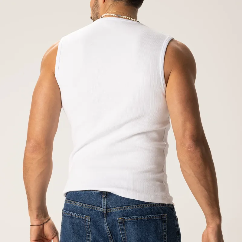 Men's Comfort Stretch Solid Striped Round Neck Sleeveless Tank Top 58160068Z sold by Manly product image thumbnail 3