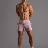 Men's Classic Casual Elastic Waist Vertical Striped Cotton Shorts 09295460K sold by Manly