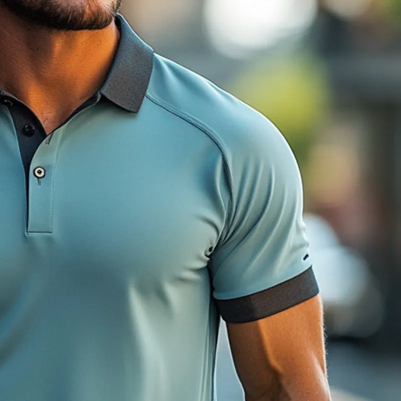 Men's Sweat-absorbent, Breathable and Quick-drying Sports Polo Shirt 94906923P sold by Manly product image thumbnail 4