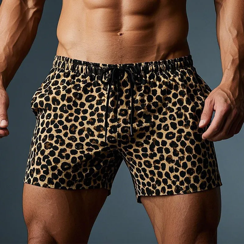 【24-hour shipping out】Men's Leopard Print Comfortable Breathable Shorts 03984898P sold by Manly