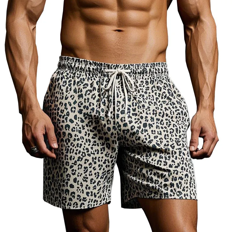 Men's Light Leopard Print Stylish Comfort Shorts 56755128P sold by Manly