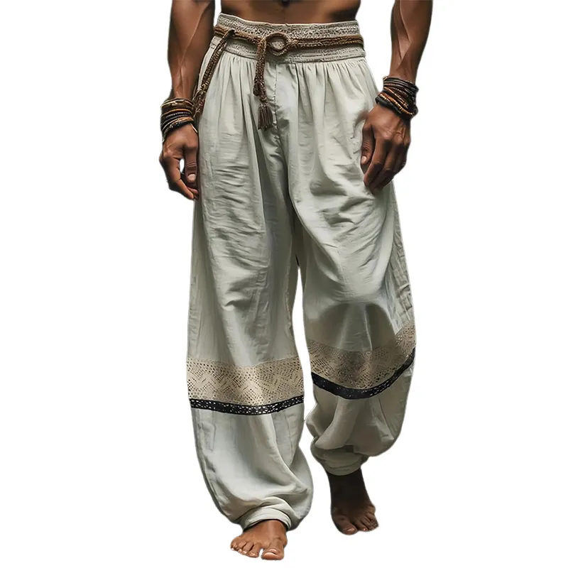 Men's Lightweight Off-white Loose Bloomer Pants 55205266U sold by Manly