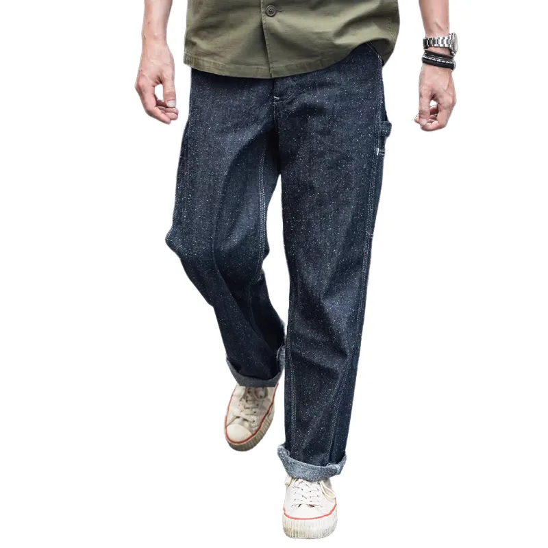 Men's Fashion Denim Straight Loose Cargo Pants 81469498Z sold by Manly