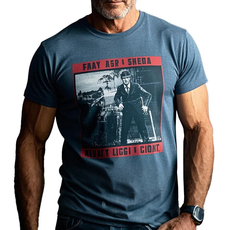 Men's Retro Movie Print Cotton Short Sleeve T-Shirt MTA1418C2P sold by Manly