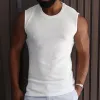 Men's Retro Casual Solid Color Round Neck Tank Top MTA1471C6TO sold by Manly