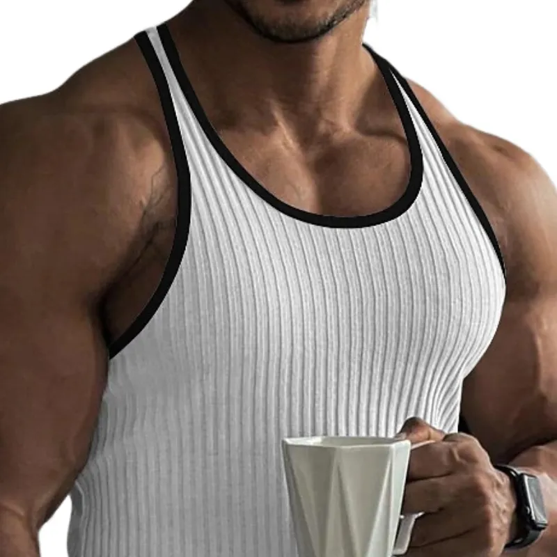 Men's Classic Casual Skin-friendly Striped Slim Tank Top MTA1458C8K sold by Manly product image thumbnail 3