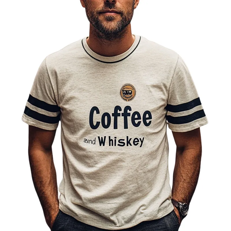 Men's casual round neck printed short-sleeved T-shirt MTA1493C3U sold by Manly