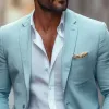 Men's Classic Casual Spring Slim Fit Cotton and Linen Single Breasted Blazer MTA1420C2K sold by Manly