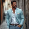 Men's Classic Casual Spring Slim Fit Cotton and Linen Single Breasted Blazer MTA1420C2K sold by Manly