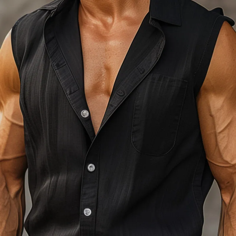 Men's Simple Faux Acetate V-Neck Vest MTA1709C1P sold by Manly product image thumbnail 3