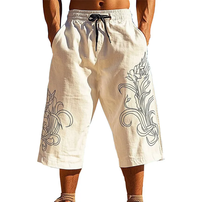 Men's Casual Simple Printed Mid-length Trousers MTA1454C2P sold by Manly