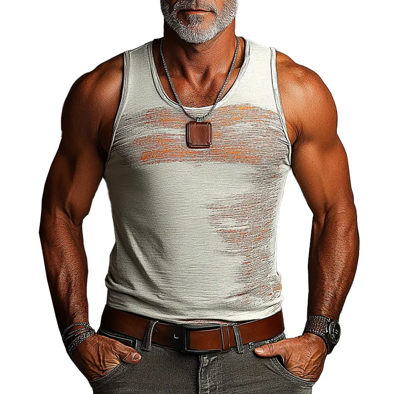 Men's Simple Printed Tank Top MTA1492C4P sold by Manly