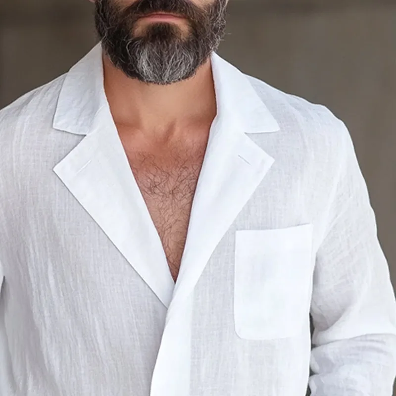 Men's Cotton And Linen Loose Thin Blazer MTA1700C1X sold by Manly product image thumbnail 3