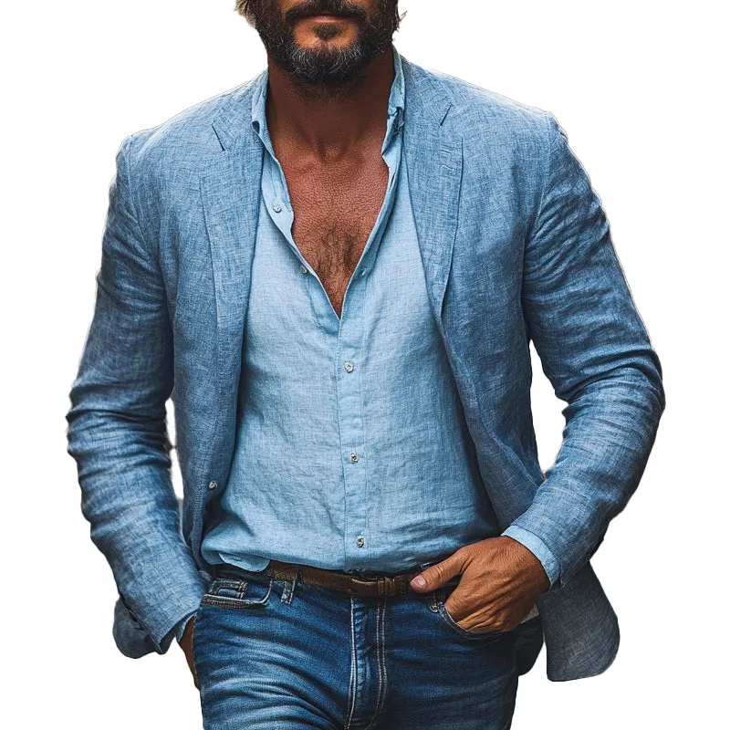 Men's Cotton And Linen Casual Blazer MTA1777C9X sold by Manly