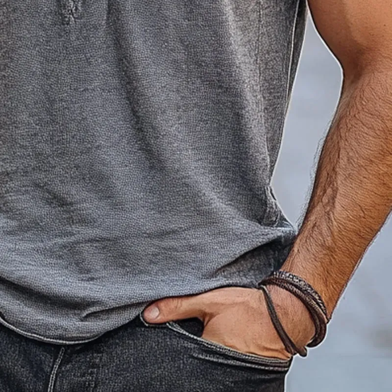 Men's Cotton Blend V-Neck Sports Tank Top MTA1701C7X sold by Manly product image thumbnail 3