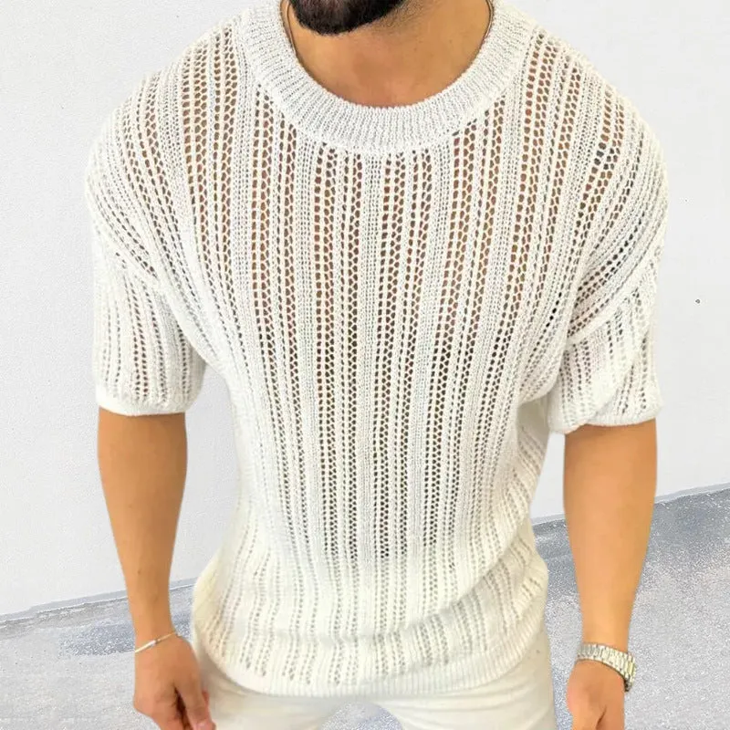 Men's Fashion Casual Round Neck Short Sleeve Knitted T-shirt MTA1729C7K sold by Manly product image thumbnail 2