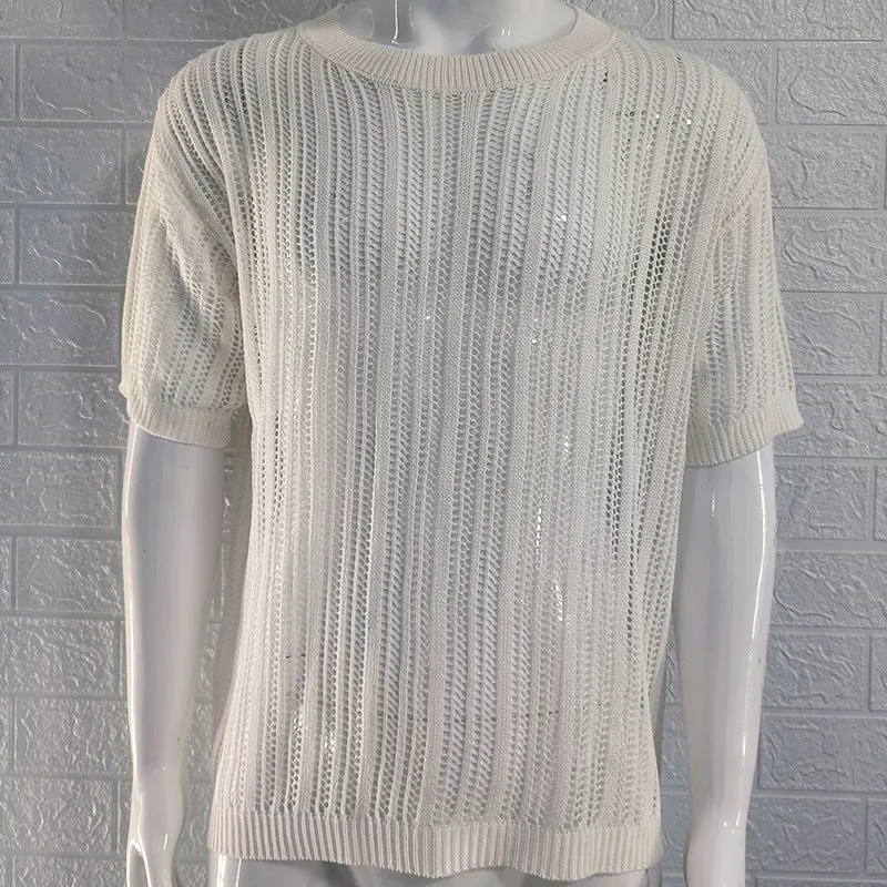 Men's Fashion Casual Round Neck Short Sleeve Knitted T-shirt MTA1729C7K sold by Manly product image thumbnail 4