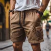 Men's Summer Cool Brown Casual Cargo Shorts MTA1811C5U sold by Manly