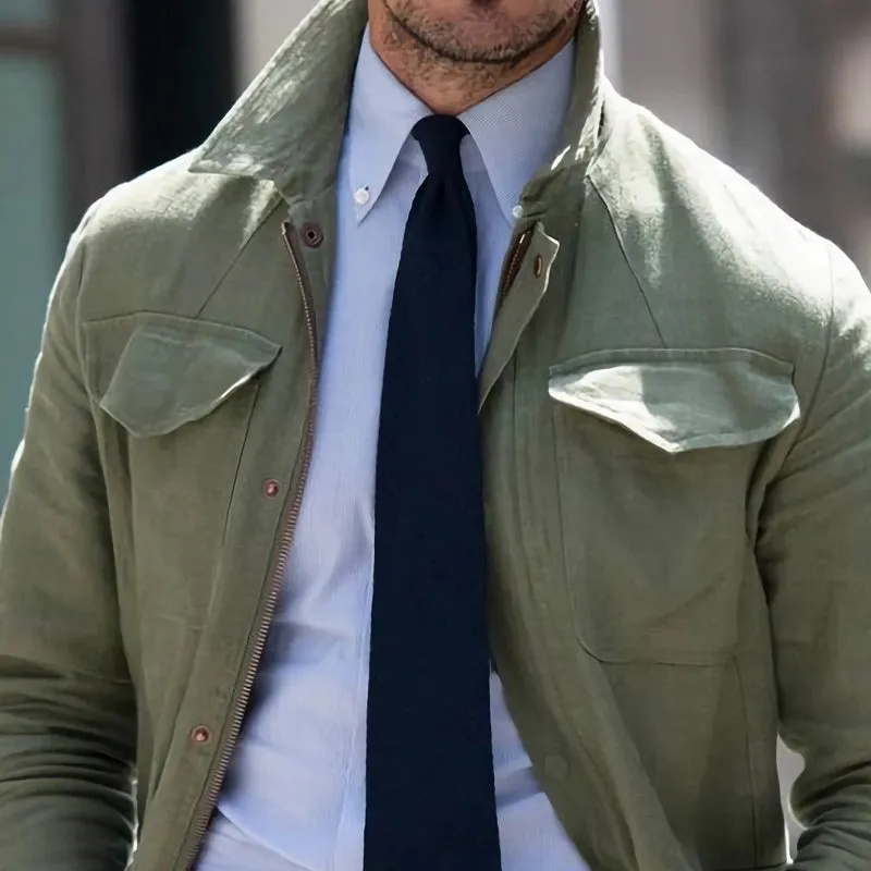 Men's Spring and Autumn Army Green Cotton Work Jacket MTA1807C5U sold by Manly product image thumbnail 3