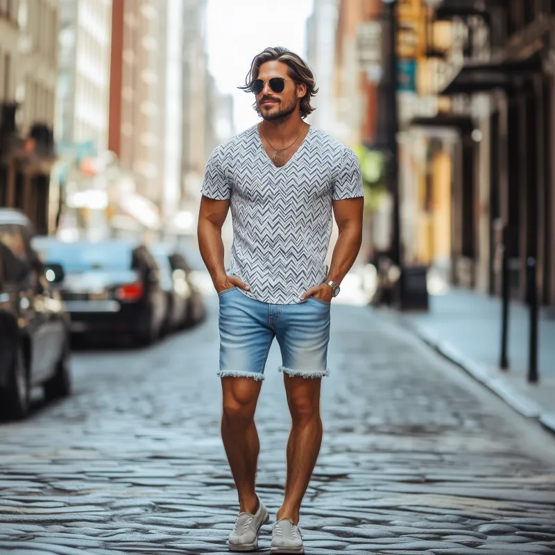 Men's Classic Casual Denim Washed Shorts MTA1744C6K sold by Manly product image thumbnail 3