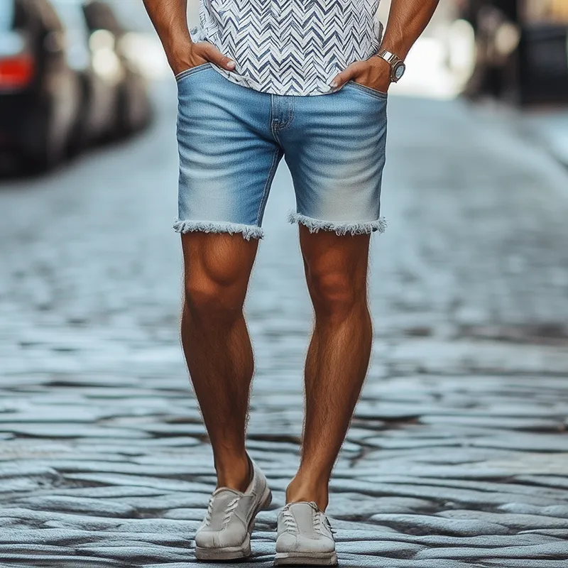 Men's Classic Casual Denim Washed Shorts MTA1744C6K sold by Manly product image thumbnail 2