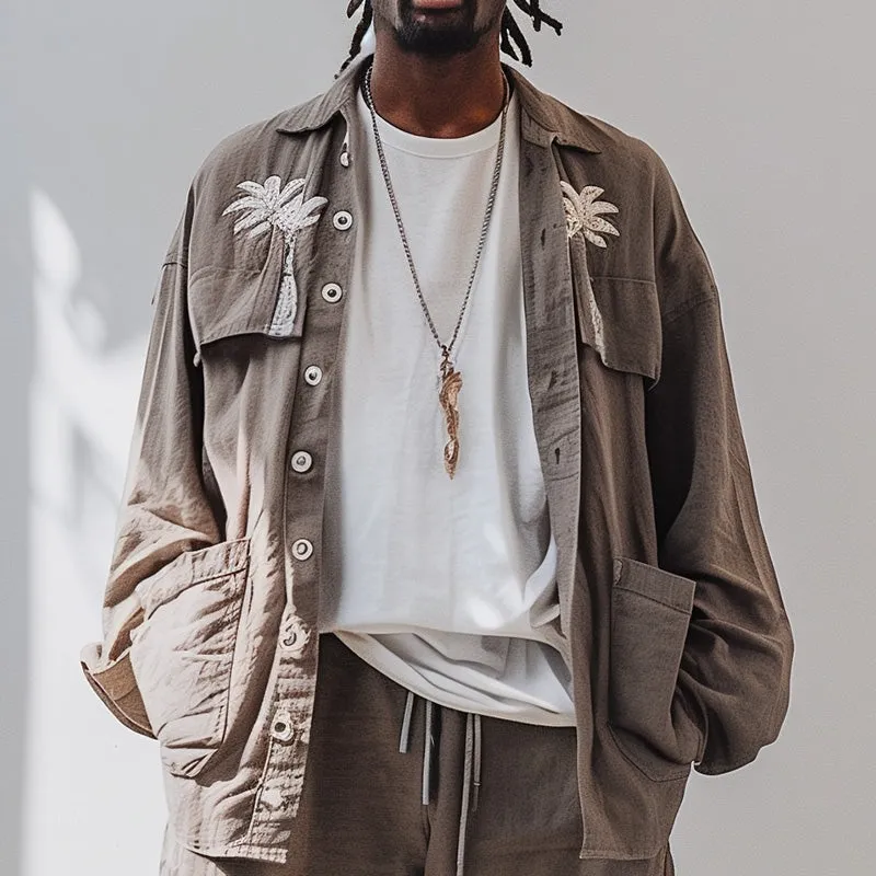 Men's Embroidered Long Sleeve Casual Shirt MTA1801C0P sold by Manly product image thumbnail 2