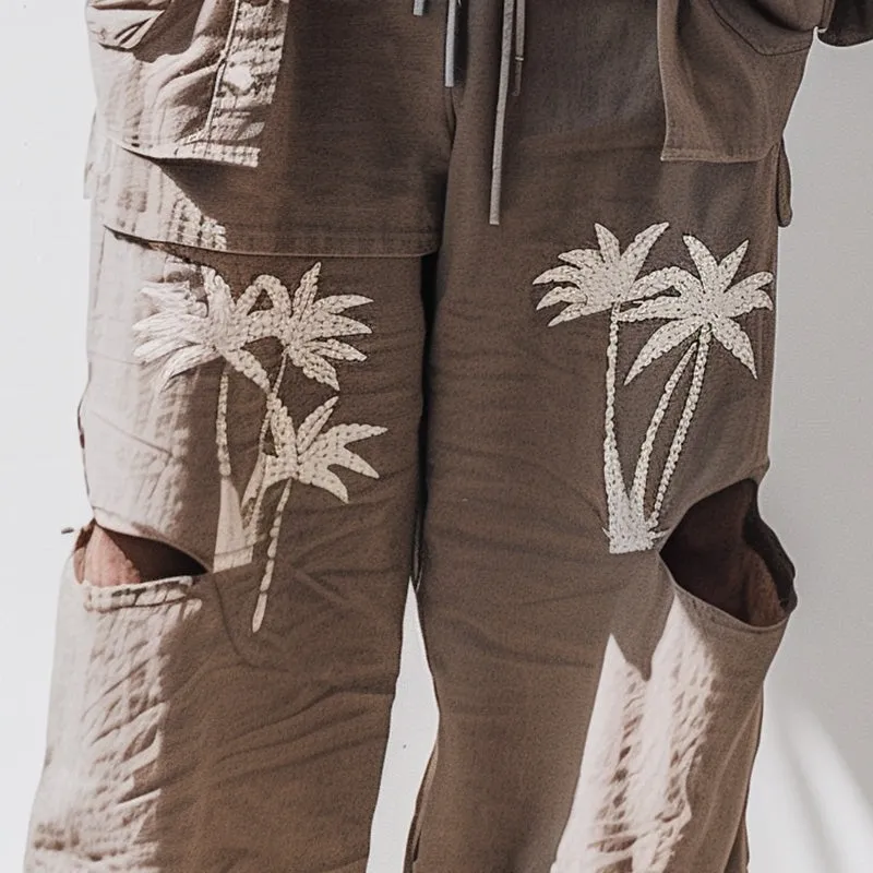 Men's Embroidered Ripped Casual Pants MTA1851C0P sold by Manly product image thumbnail 3