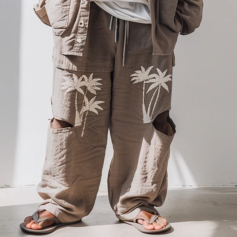 Men's Embroidered Ripped Casual Pants MTA1851C0P sold by Manly product image thumbnail 2