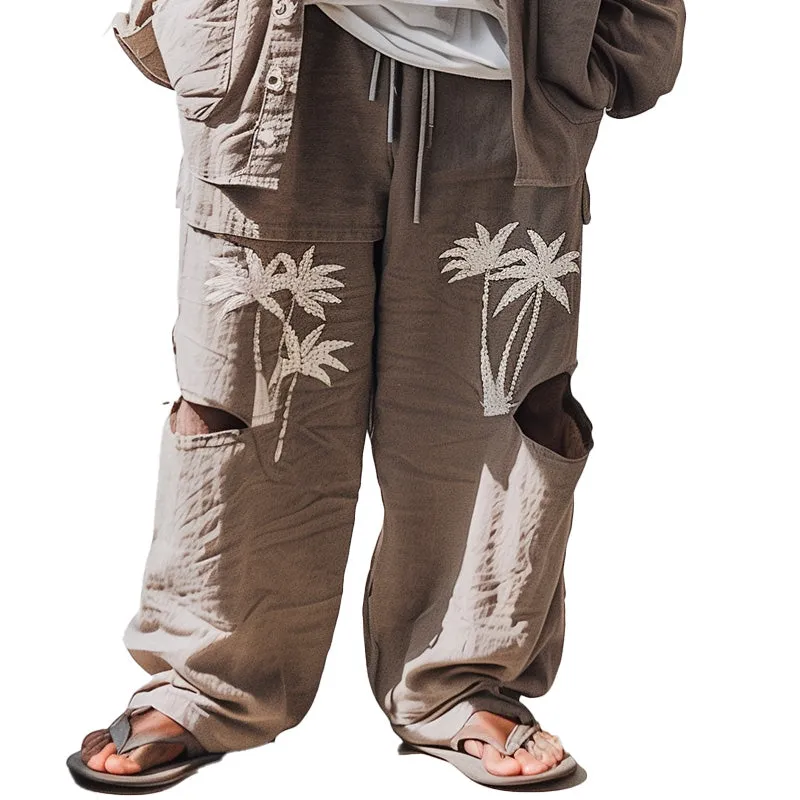 Men's Embroidered Ripped Casual Pants MTA1851C0P sold by Manly