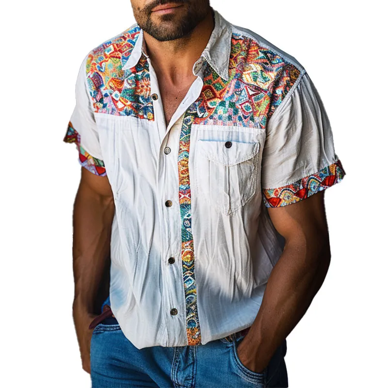 Men's Ethnic Print Casual Shirt MTA1812C2P sold by Manly