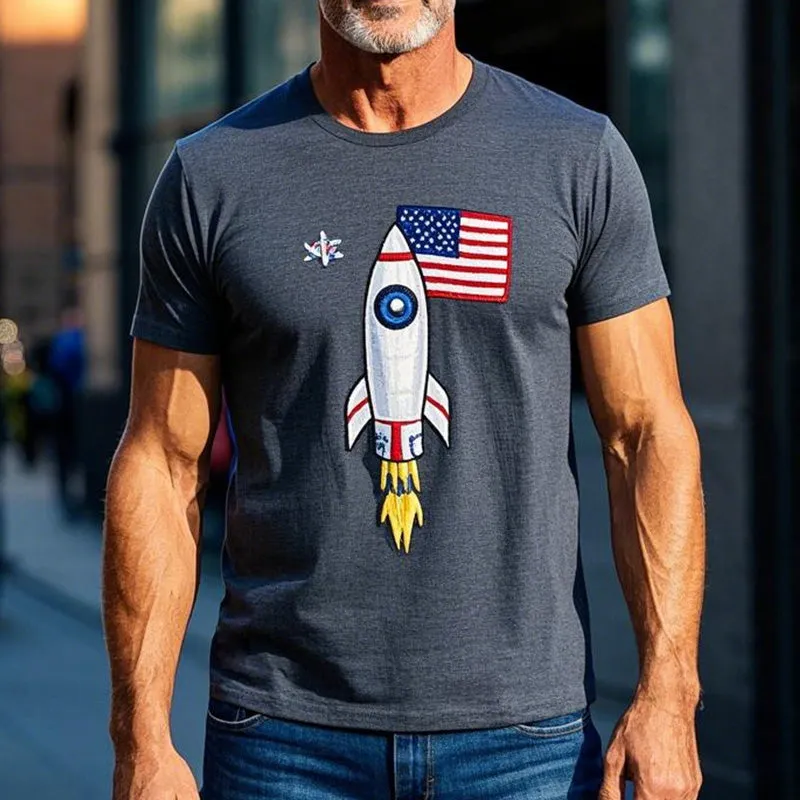 Men's Simple Printed Short-Sleeved T-Shirt MTA1877C5P sold by Manly product image thumbnail 2