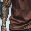 Men's Retro Casual Solid Color Sports Hooded Tank Top MTA1719C3TO sold by Manly